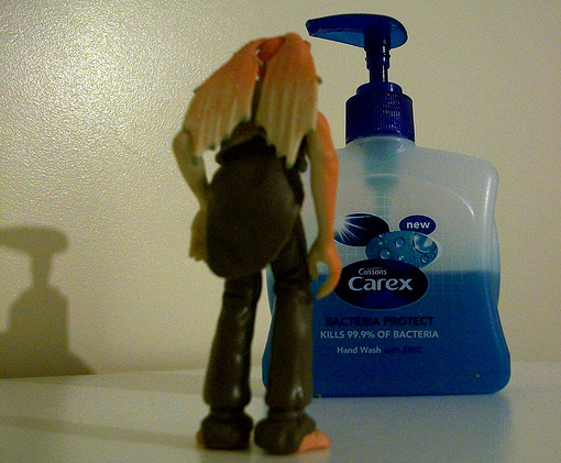 Jar Jar Binks checks out antibacterial soap